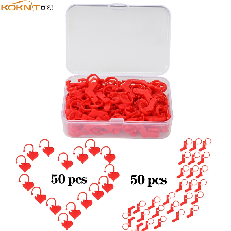 Маркеры для шитья KOKNIT 100 шт./Корд красные фиксаторы вязания крючком Швейные
