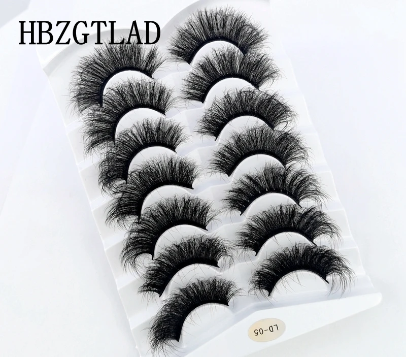 

7/8 Pairs 3D Mink Lashes Natural Long False Eyelashes Dramatic Volume Fluffy Curl Fake Eyelash Extension 25mm Faux Cils Makeup