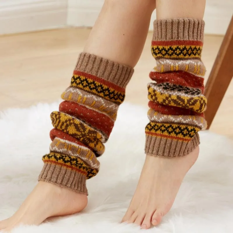 Autumn And Winter New Japanese Snow Fashion Knitting Leg Cover Thickened Warm Foot Cover Fashion Boot Cover Women 1pair