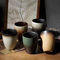 320mlretro frosted mugs japanese ceramic coffee cups couples cool water cups large hand cups household cups and cups