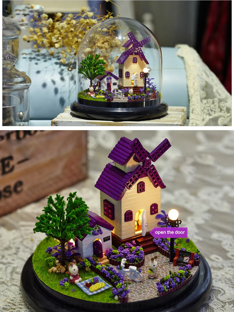 CUTEBEE кукольный дом Миниатюрный DIY кукольный домик с деревянная мебель для дома игрушки для детей подарок на день рождения B21