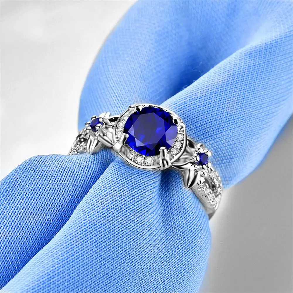 Настоящее серебро 925 пробы Свадебные обручальные кольца круглые Аметистовые