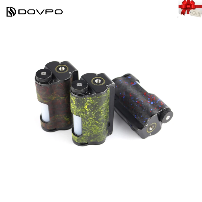 Оригинальный DOVPO Topside Dual Carbon Squonk Box Mod с чипом YIHI двойной батареей 18650 макс. 200 Вт vs Drag