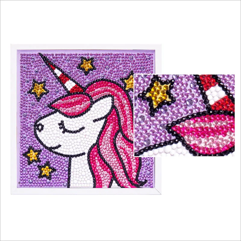 Мозаика 5D картина из страз для детей мультфильм животные единорог Алмазная