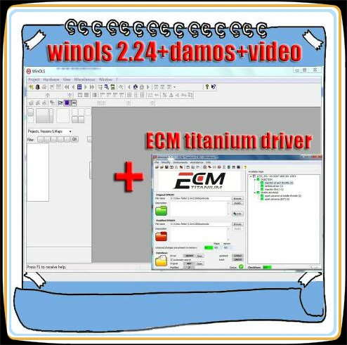 Winols 2 24 + разблокированный патч Damos файлы видео Руководство пользователя Ecm titanium