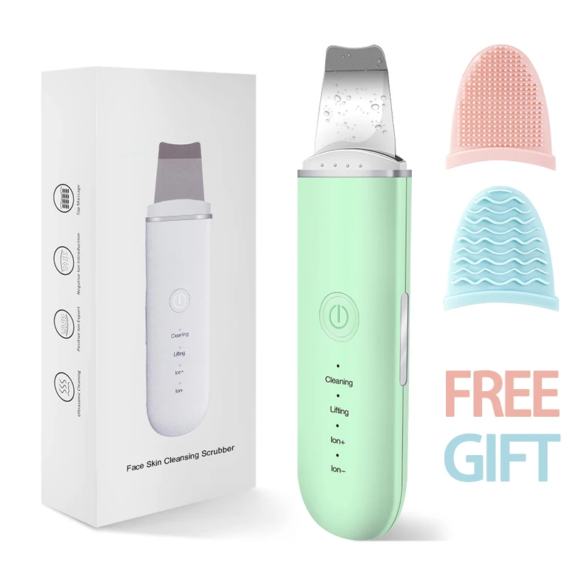 

Free Gift Ultrasonic Skin Scrubber Vibration Face Spatula Blackhead Remover Facial Scrubber Cavitation Peeling Facial Lifting