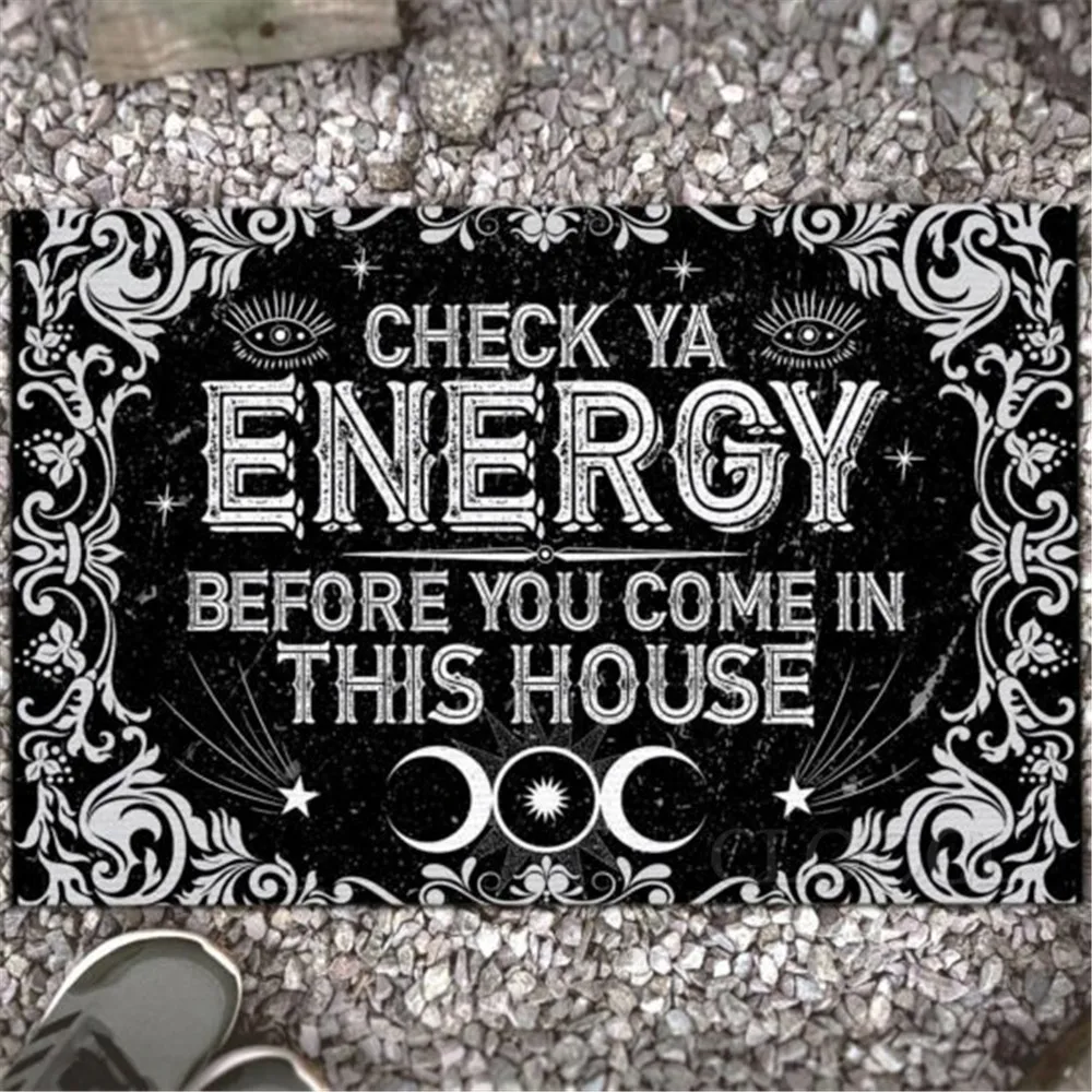 

CLOOCL Halloween Doormats Check Ya Energy Before You Come in This House Witch Doormat Halloween Witches Doormat Kitchen Mats