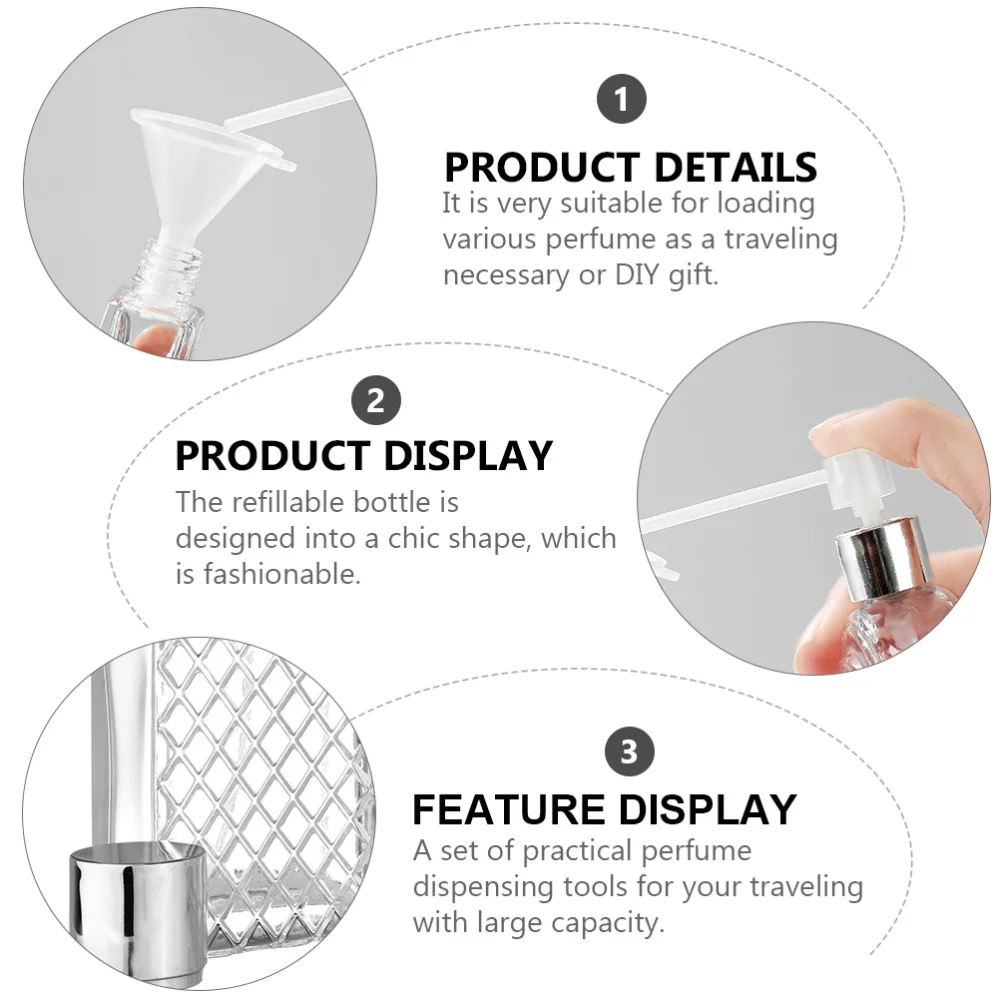 

1 Set of Perfume Bottles Glass Scent-bottle Portable Perfume Container