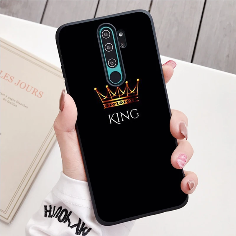 Король и королева Корона черный силиконовый чехол для мобильного телефона Redmi note