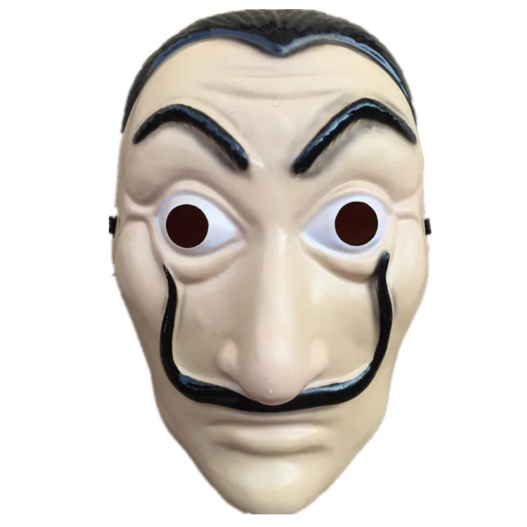 La Casa De Papel Full Face Mask plastic Salvador Dali Costume Movie For Realistic Halloween Party Night Club#819 | Дом и сад