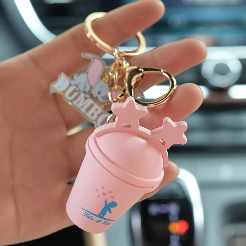 

Creative Cartoon Milk Tea Cup Keychain Cute Ins Wind Silicone Bag Car Trendy Pendant Fashion Couple Gift Key Ring Accessories