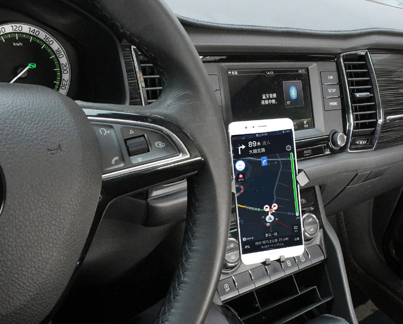 Подходит для Skoda Kodiaq аксессуары для стайлинга автомобилей держатель для мобильного телефона держатель на вентиляционное отверстие автомобиля Подставка для левой руки