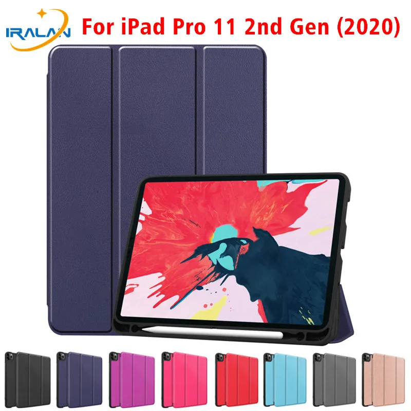 Для iPad Pro 11 2020 чехол с держателем карандашом ударопрочный кожаный откидной