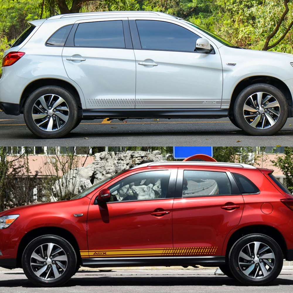 Машина 2 шт. сбоку средства ухода за кожей наклейки для Mitsubishi ASX DIY виниловая