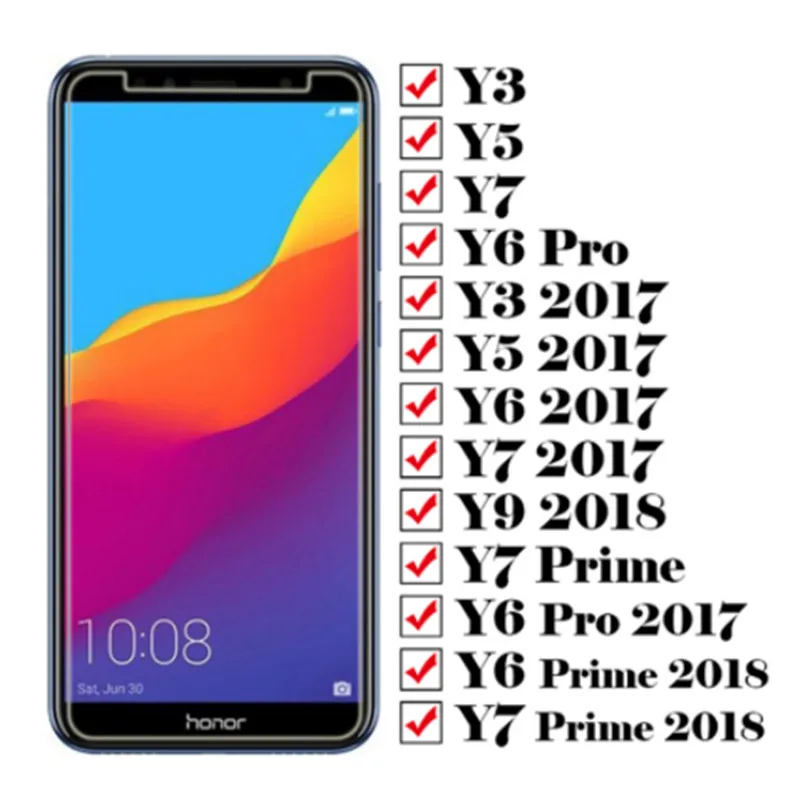Закаленное Стекло для huawei Y5 Y6 Y7 Y9 Prime 2018 Y 5 6 7 9 2017 Экран Защитная пленка|Защитные