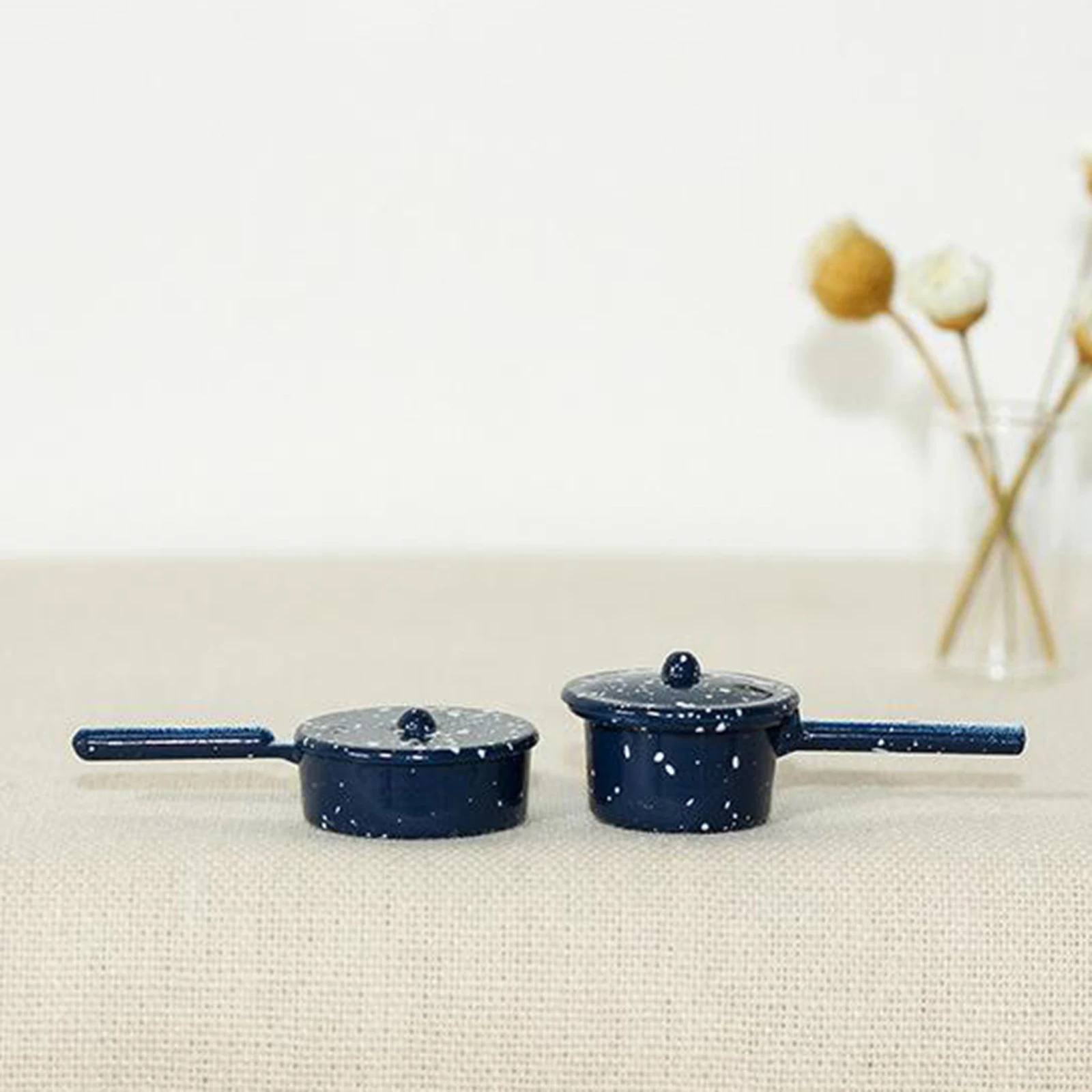 

1:12 Кукольный домик Миниатюрные сковороды игрушечная кухонная посуда кухонный аксессуар синий