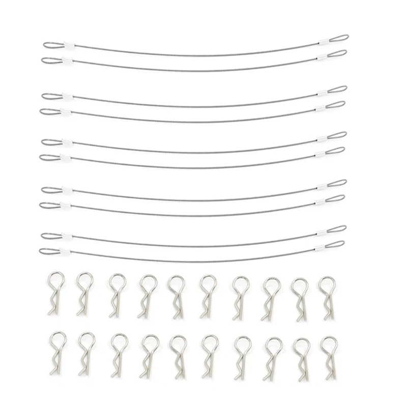 

10Pcs RC Car Body Shell Clips R Pins Anti-Lost Rope for 1/10 1/8 Axial SCX10 Traxxas Trx4 Tamiya RC4WD HSP HPI RC Car