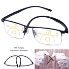 Мужские и женские прогрессивные очки готовые Мультифокальные очки для чтения при дальнозоркости и близости противотумансветильник чки Tr90 половинная оправа