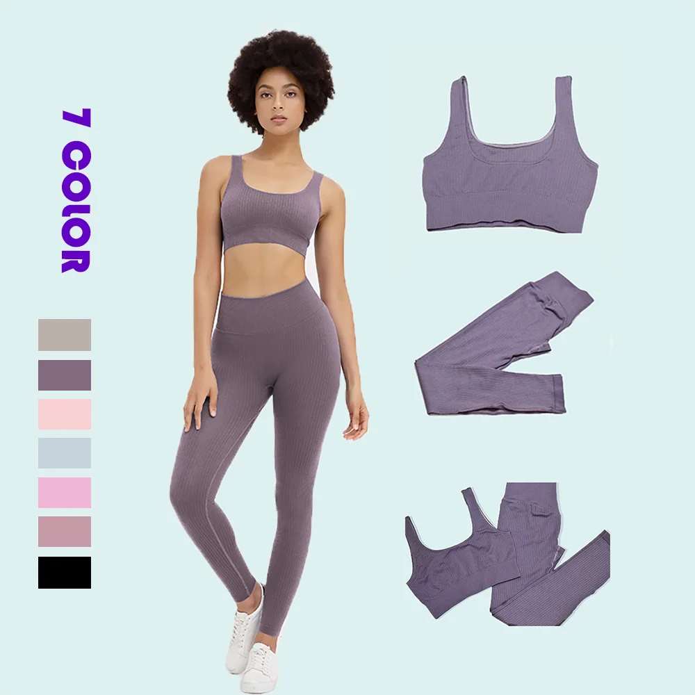 

2 PCS Seamless Women Yoga Set Workout Sportswear Gym Clothes Fitness Long Sleeve Crop Top High Waist Leggings Sports Suits