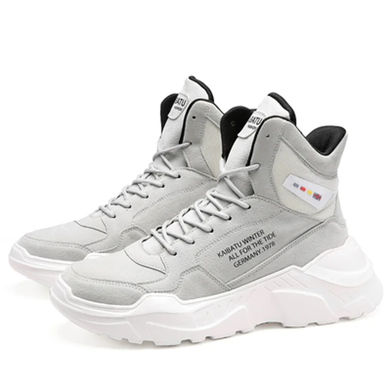 

Fashion High Top Casual Chunky Sneakers Men Ankel Boots Hip Hop Lace Up Platform Shoes Men Sports Walking Tenis Basket Footwear