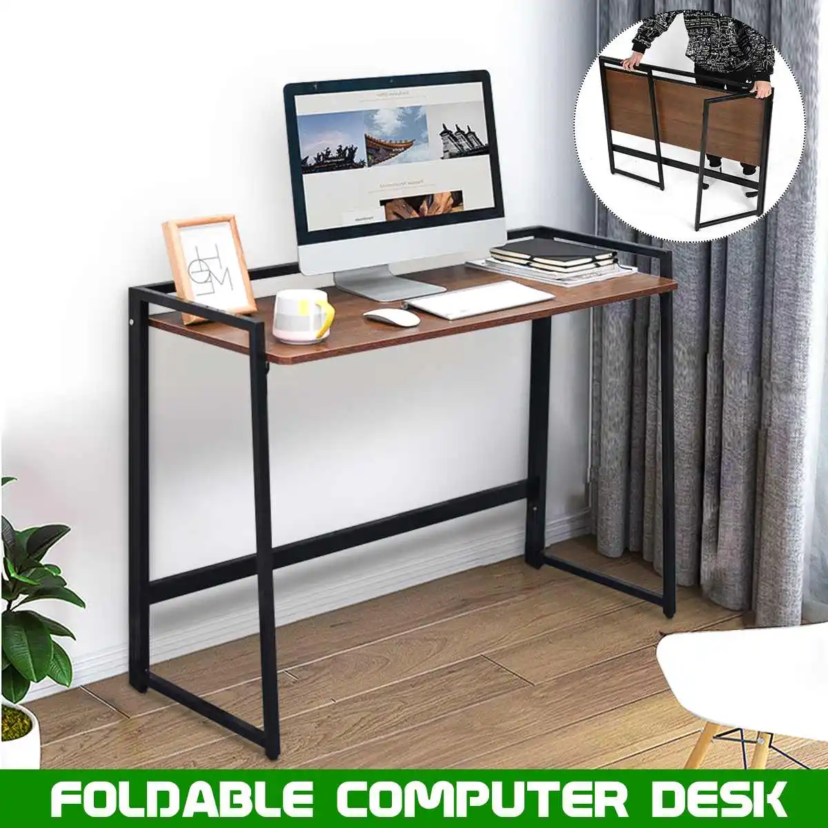 

Стол компьютерный складной, современный прочный офисный стол для ноутбука, учебный столик, рабочая станция для дома, спальни, офиса
