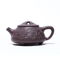 yixing purple clay tea pot 300ml purple clay pile dragon boat stone ladle teapot kung fu tea set kettle ceramic