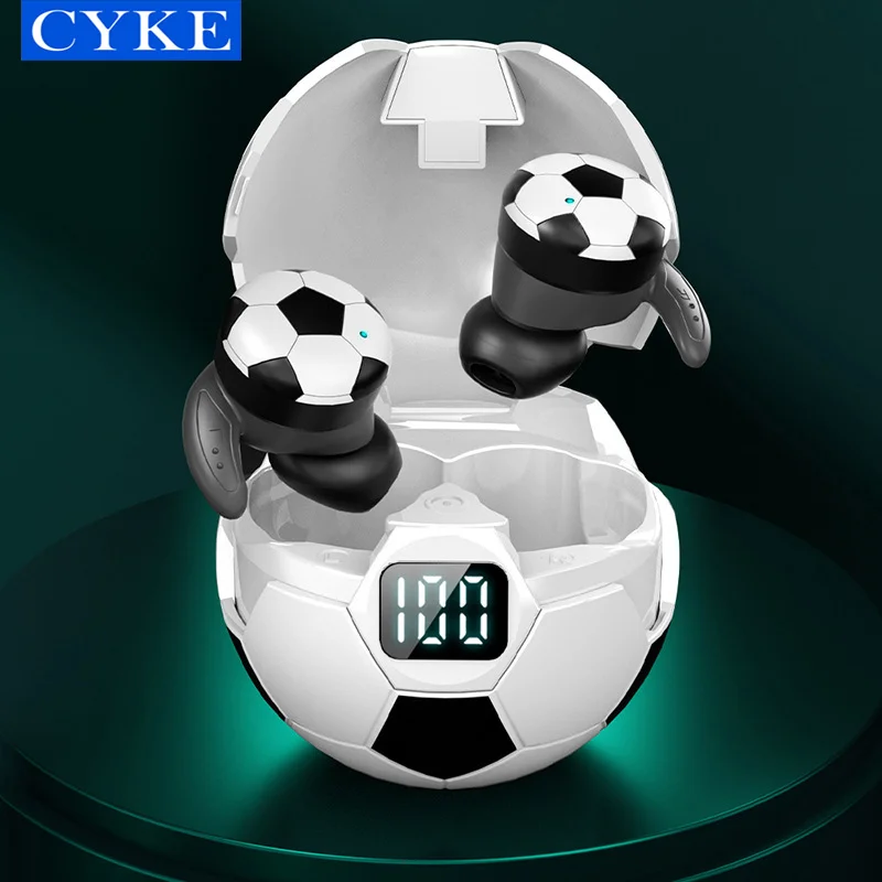 

CYKE Новинка беспроводные наушники Hd Tws Bluetooth наушники-вкладыши футбольный вид Hifi игровой дисплей мощность наушники-вкладыши