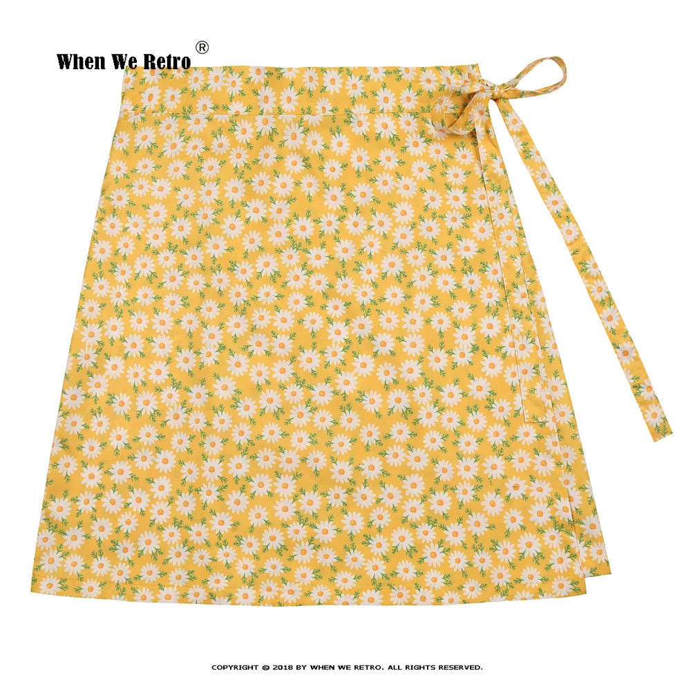 

XS-XXL 2022 Summer Beach Daisy Sarong Floral Skirt SS0015 Y2K Multitasks Women Clothing Sexy Wrap Skirt with Straps