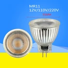 10X затемнения MR11 COB Светодиодный точечный светильник Стекло тела GU4 лампа светильник переменного токаDC 12V 110V 220V MR11 9 Вт светодиодный лампы теплый белыйбелый