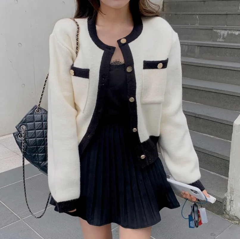 

Thickening Korean Style Fashion Cardigan For Women'S Ladies Autumn Winter 2021 Clothes Women Sweater Tops Blouse Female Coat