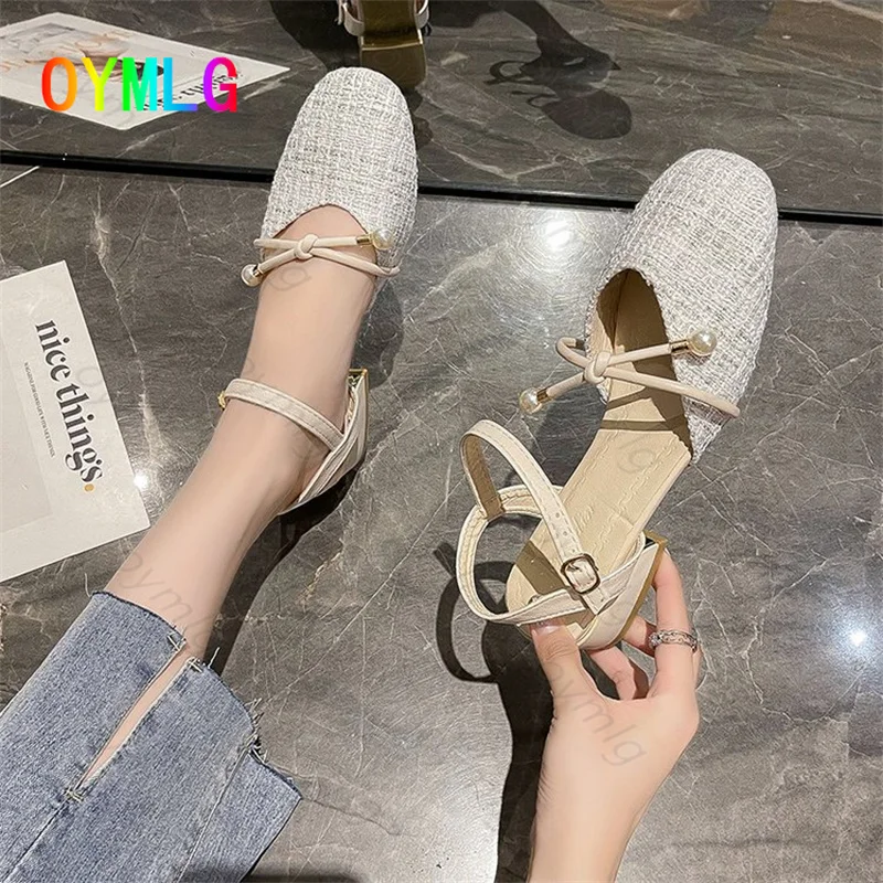 Сандалии Baotou женские с круглым носком уличная одежда в сказочном стиле модные