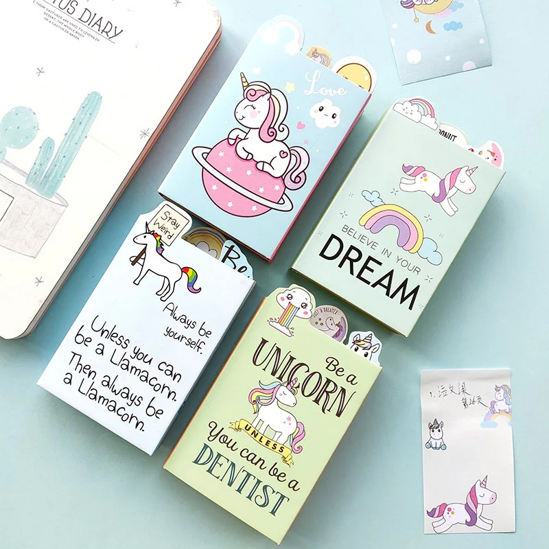Милый Единорог для вечеринки 6 складных блокнотов записей стикеры подарков| |