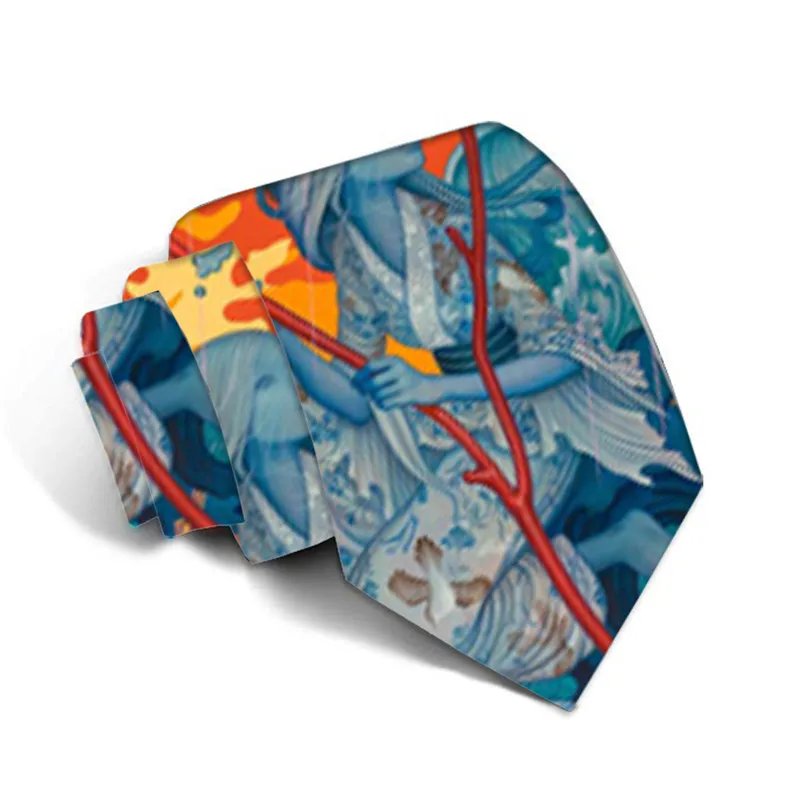 Мужской галстук 8 см забавный мужской модный с принтом в стиле Харадзюку