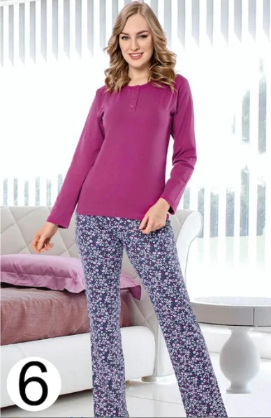 Women's Cotton Pajamas set Bottom Top Suit Lady 'S Pajama Set Gift Sleepwear Sets of Colors