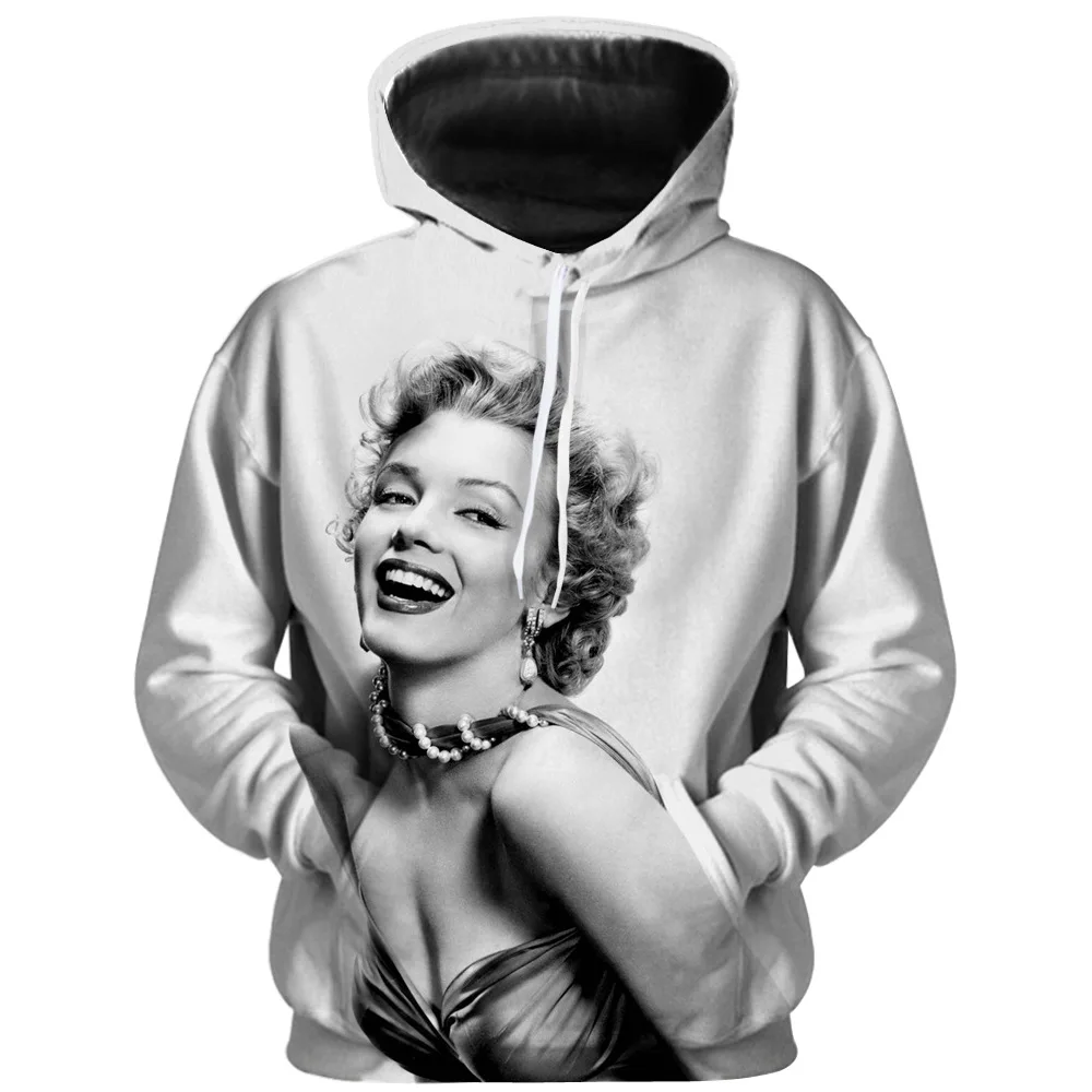 

New Dream Girl Monroe 3D Printed Hoodie Loose Sweater 2021 Men's Casual Pocket Fashion Sweatshirt Apparel Top