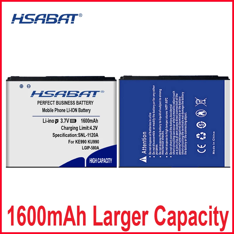 Аккумулятор HSABAT 0 Cycle 100% новый аккумулятор 1600 мА · ч для LG KU990 KE990 KU990i View ty KW838 KC910