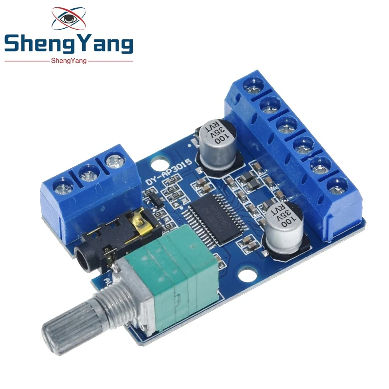 DY-AP3015 DC 8-24V 30W * 2 Class D Dual Channel High Power Stereo Digital Amplifier Board with Adjustable Volume Potentiometer |