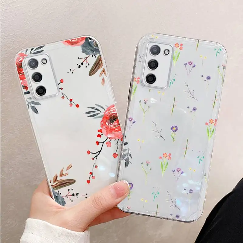 

Colorful Real Dry Flower Phone Case For Xiaomi Mi 11 Ultra Lite 10 Redmi Note 9 8 7 9a K30S K40 Pro Transparent Coque