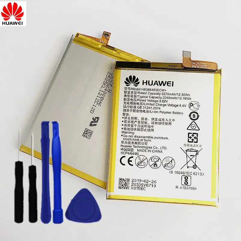 3340 мА/ч, HB386483ECW Батарея для huawei Honor 6X/GR5 BLL-L23 L21 L22/Коврики 9 lite BLN-L24 L22 L21
