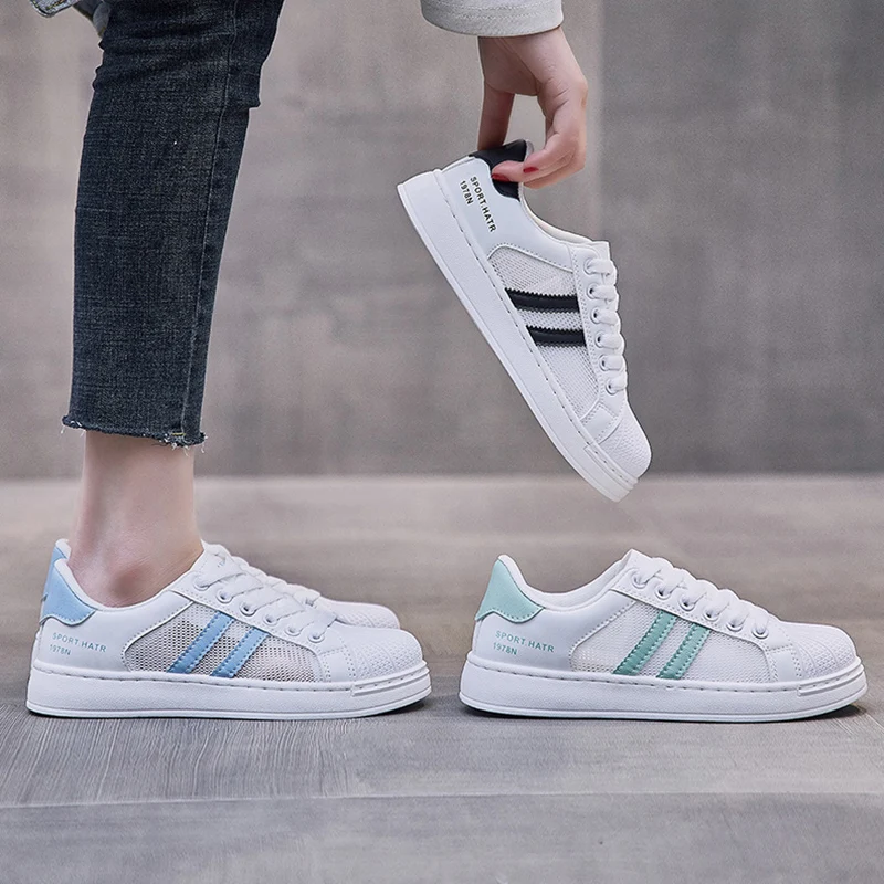 

Ladies Classic White Shoes Lightweight Comfortable Hollow Low-top Casual Sneakers Fashion Student Sneakers Size35-40