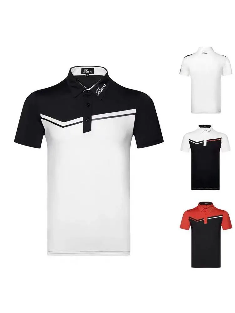 

2021 golf clothes men's breathable non-iron short-sleeved outdoor sportswear t-shirt jersey summer