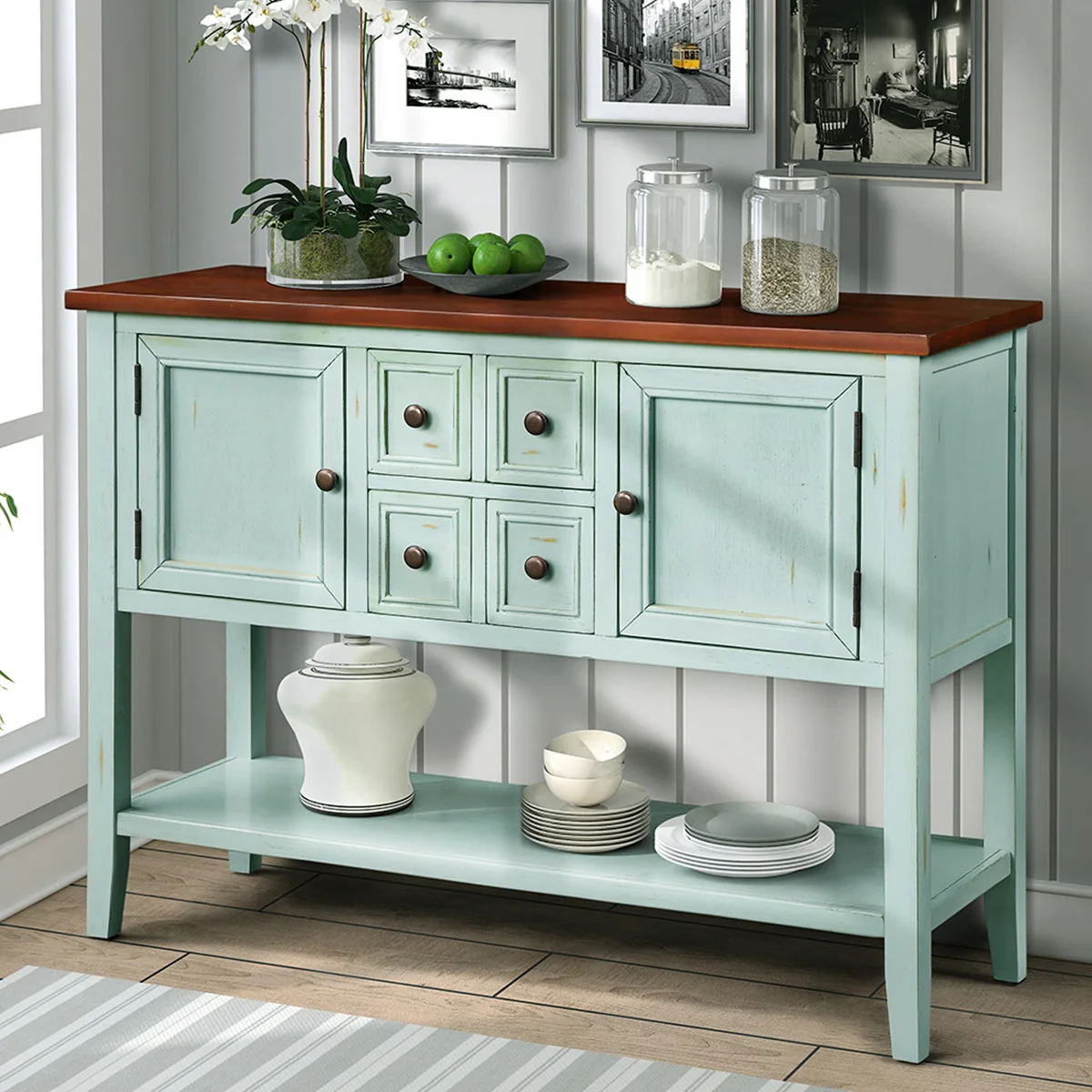 

Household Sideboard Console Table Sideboard Console Table With Bottom Shelf Kitchen Cabinet Container Kitchen Furniture