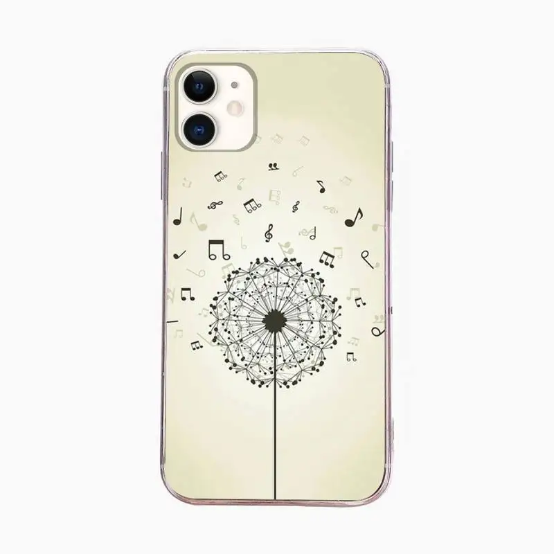 

Musical Note Violin Retro Music Phone Case For Iphone 6 6s 7 8plus X Xr 11 12 Mini Pro Max Transparent Fundas Cover