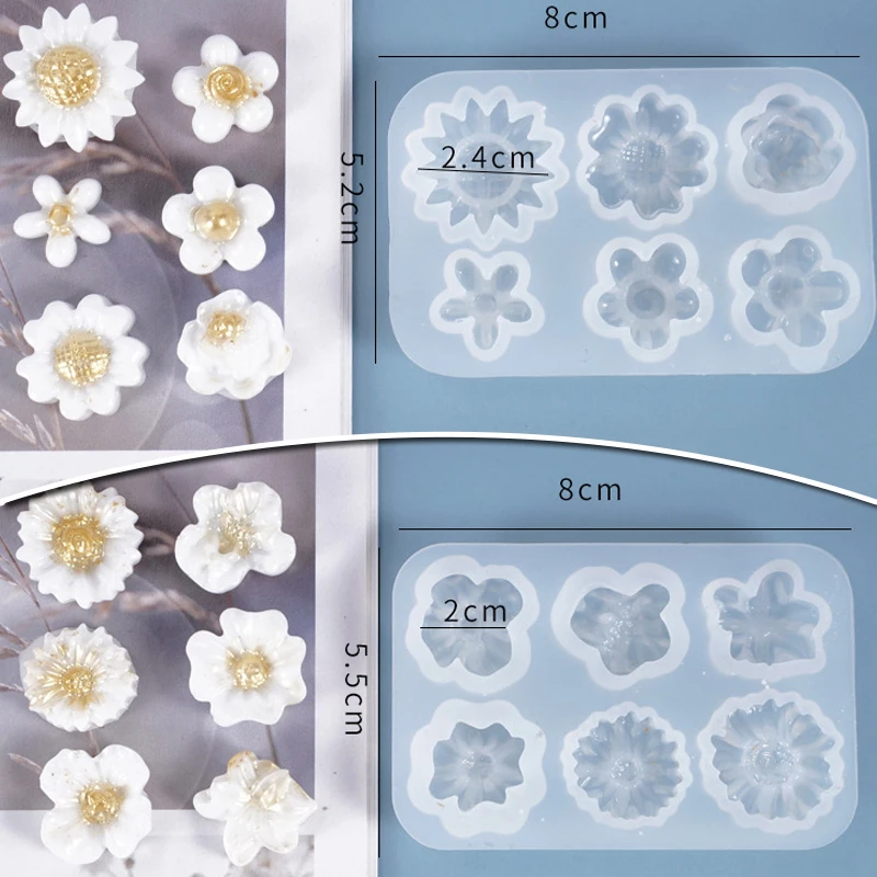 

Новая смола из хрустальной эпоксидной пресс-форм маленькими цветочками; С узором из пайеток; В украшения Литье силиконовая форма «сделай са...