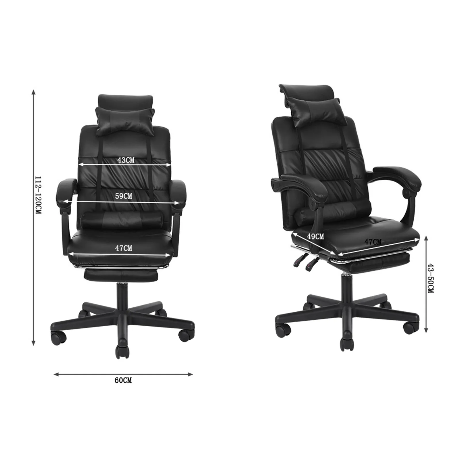 

Gaming Chair With Footrest Adjustable Backrest Reclining Leather Office Chair Comfort Swivel Ergonomic Executive Office Chair