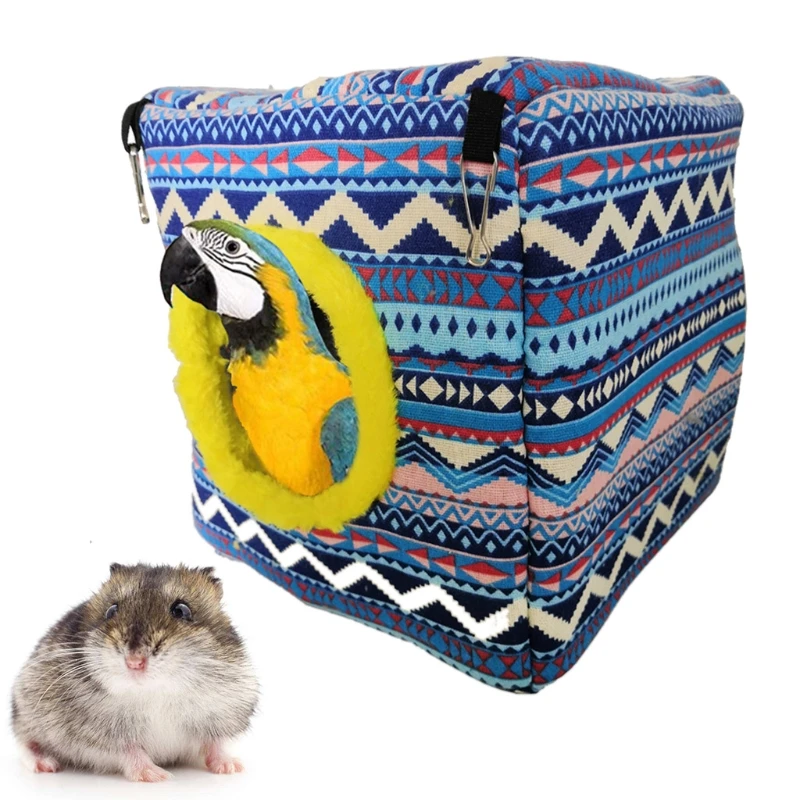 

Bird Plush Hammock Sika Deer Hanging Nests Parrot House Sleeping Bed Cage Hut K3NA