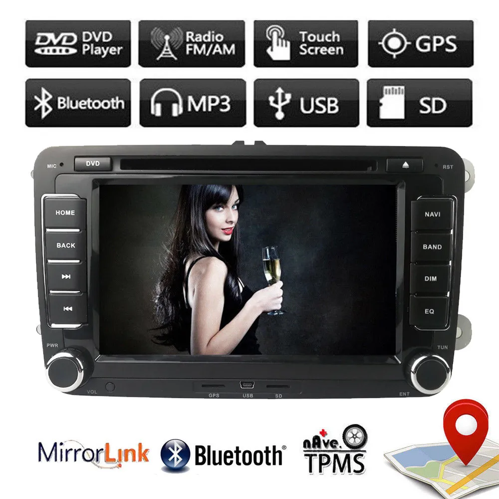 Автомагнитола (с Canbus) 2 Din 7 дюймов USB GPS TF SD для VW Volkswagen Golf Polo Tiguan Touran Passat