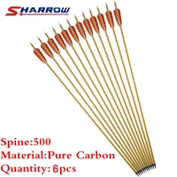 30 spine 500 archery pure carbon arrows wooden skin shafts 4 natural feather bow and arrow crossbow hunting accessories