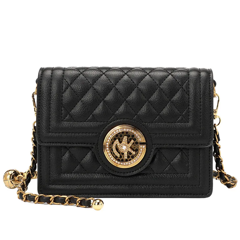 

MOLLA KOCO Soft Leather Feeling Diamond Small Square Bag Women 2021 New Trendy Fashion Shoulder Bag Chain Messenger Bag