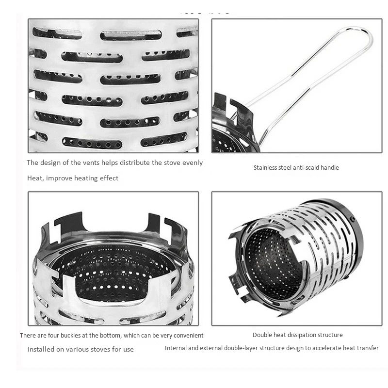 

Portable Heating Tent Heater Camping Equipment Outdoor Travel Heating Stove Tent Radial Heating Cover Stainless Steel
